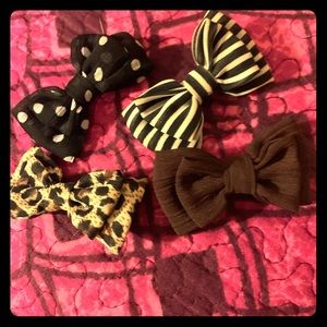 Cute cotton-silk blend print hair bows